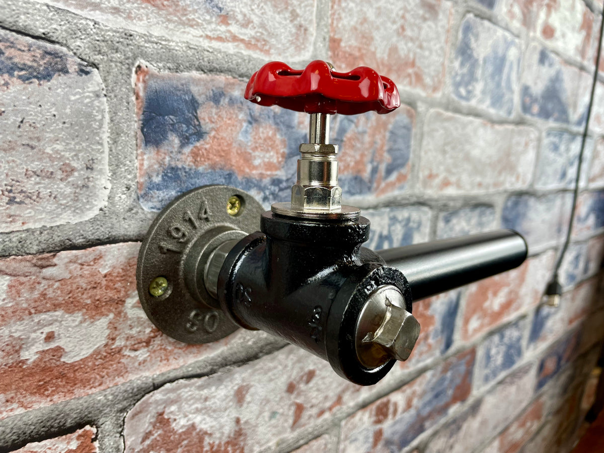 Industrial Style Pipework Toilet Roll Holder With Decorative Valve

Made to order By Splintered Furniture