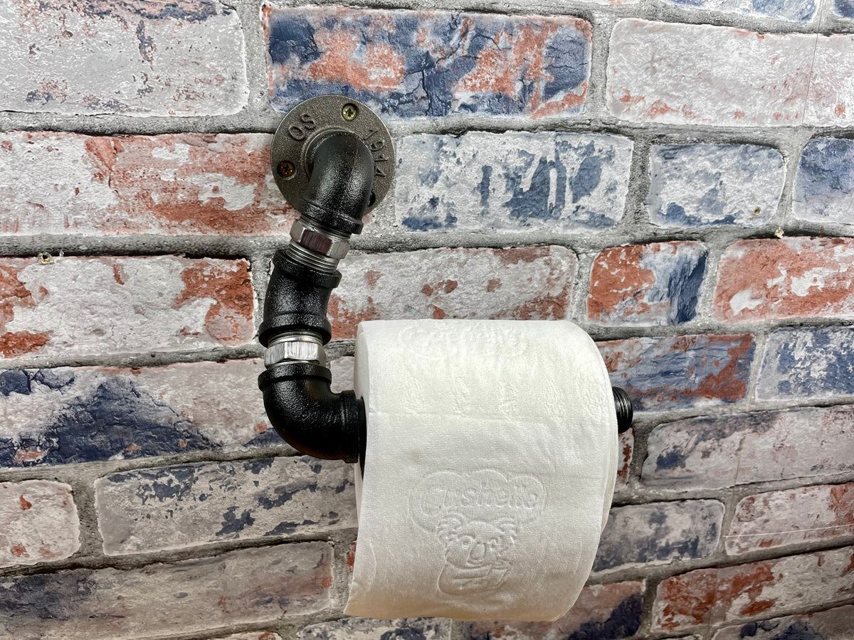 Industrial Style Pipework Angled Toilet Roll Holder With Decorative Valve

Made to order industrial style metal pipework toilet roll holder in a choice of colours. Free delivery by Splintered