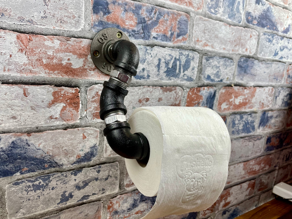 Industrial Style Pipework Angled Toilet Roll Holder With Decorative Valve

Made to order industrial style metal pipework toilet roll holder in a choice of colours. Free delivery by Splintered