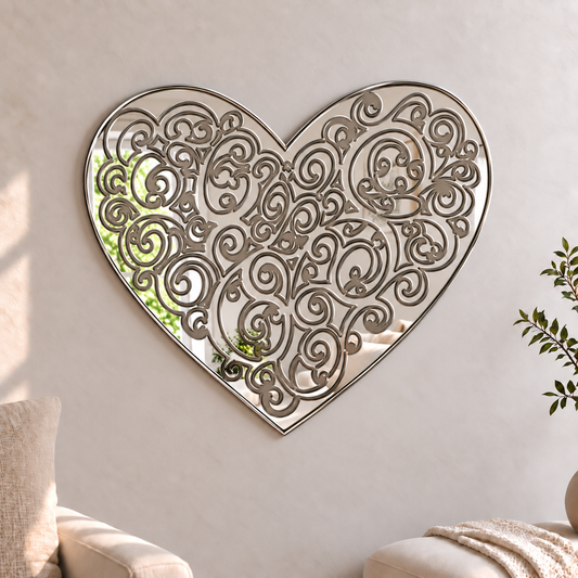 Heart Acrylic Mirror

Add a fun and unique mirror to anywhere around the house with this heart shaped acrylic mirrors with swirl detail.