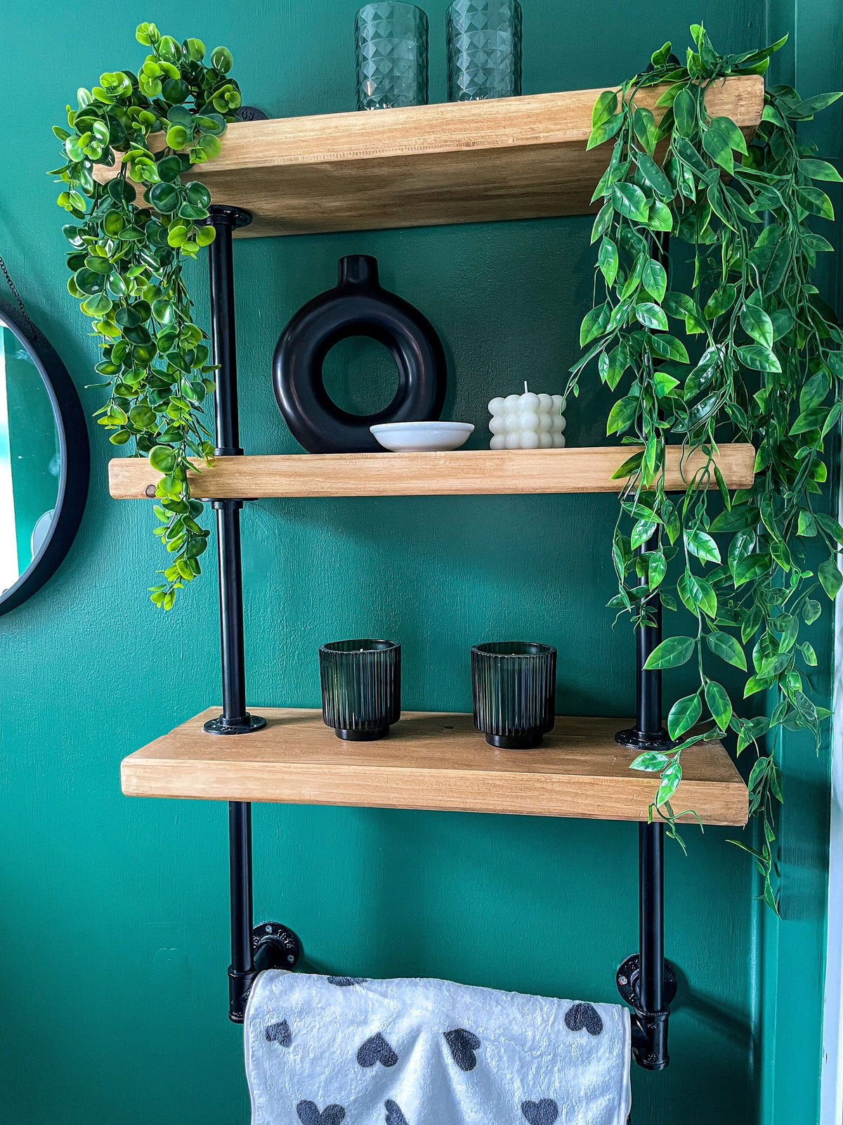 Industrial Style Bathroom Shelving Unit With Towel Rail